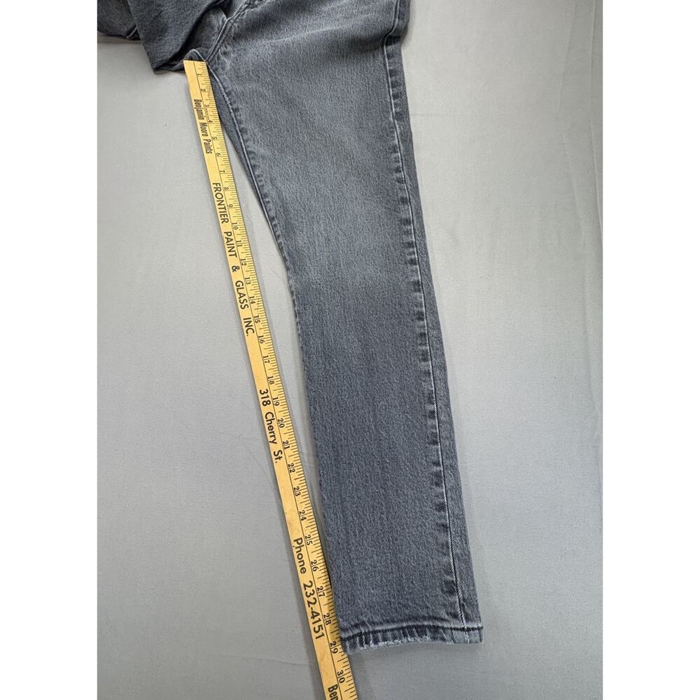 Levi’s Premium 501 Skinny Jeans Women’s 29x30 Black Distressed Big E Button Fly - Picture 4 of 13